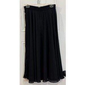 Vintage Liz Claiborne Collection Black Chiffon Midi Skirt S Lined EUC Dressy